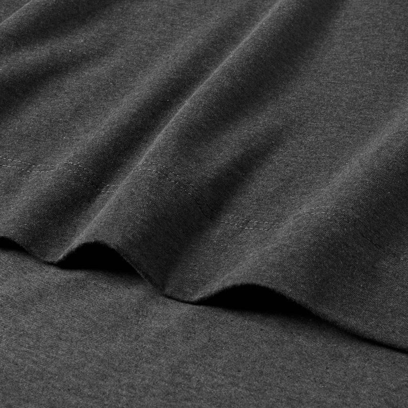 slide 3 of 3, Standard Cotton Jersey Pillowcase Charcoal Heather - Threshold™: Machine Washable, 2-Pack, OEKO-TEX Certified, 1 ct