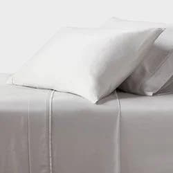 Twin/Twin XL 320 Thread Count Cool TENCEL® Lyocell Sheet Set Light Gray - Threshold™: Solid Sateen, 18" Deep