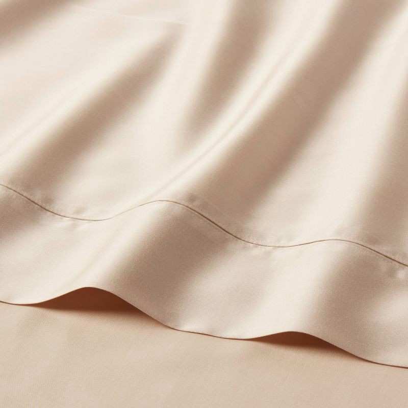 slide 3 of 4, Full 320 Thread Count Cool TENCEL® Lyocell Sheet Set True Khaki - Threshold™, 1 ct