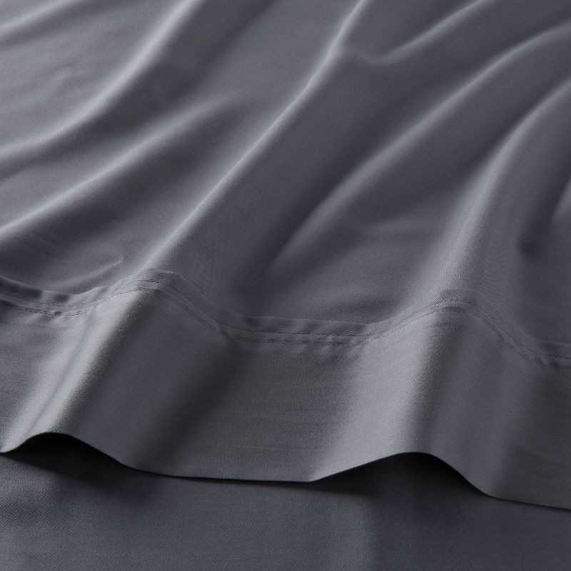 slide 3 of 3, Standard 320 Thread Count Cool TENCEL® Lyocell Pillowcase Gray - Threshold™: Satin Weave, End Closure, OEKO-TEX Certified, 1 ct