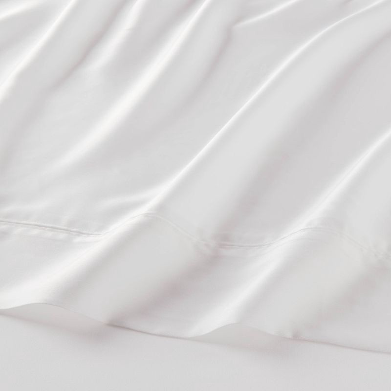 slide 3 of 4, Queen 320 Thread Count Cool TENCEL® Lyocell Sheet Set White - Threshold™, 1 ct
