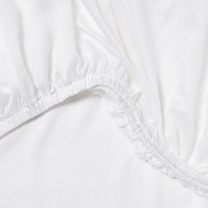 slide 4 of 4, Queen 320 Thread Count Cool TENCEL® Lyocell Sheet Set White - Threshold™, 1 ct