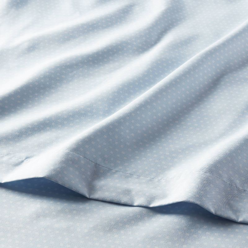 slide 3 of 4, King Microfiber Sheet Set Blue Dash - Room Essentials™: Polyester, 170 Thread Count, OEKO-TEX Certified, 1 ct