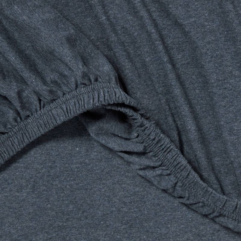 slide 4 of 4, Twin Cotton Jersey Sheet Set Heather Blue - Threshold™: 3-Piece, 100% Cotton, OEKO-TEX Certified, 1 ct