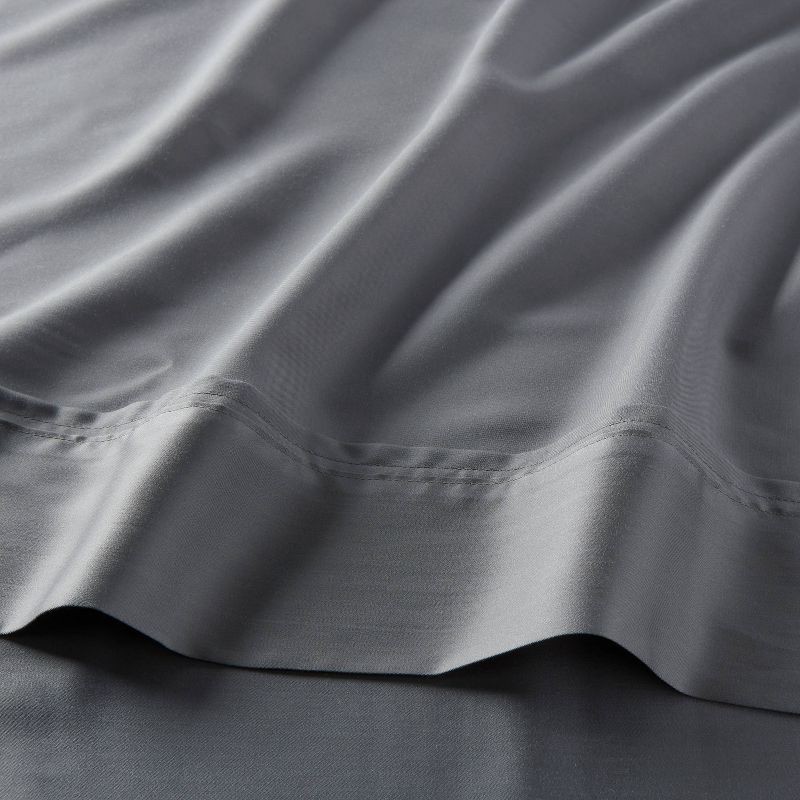slide 3 of 4, Queen 320 Thread Count Cool TENCEL® Lyocell Sheet Set Gray - Threshold™: Satin Weave, OEKO-TEX Certified, 4-Piece Set, 1 ct
