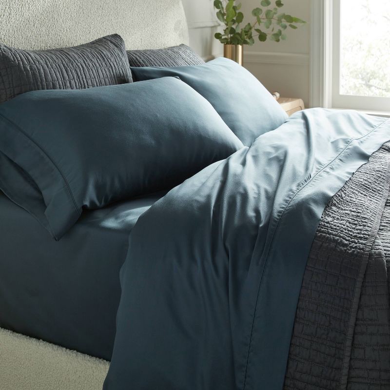 slide 2 of 4, Queen 320 Thread Count Cool TENCEL® Lyocell Sheet Set Graphite - Threshold™, 1 ct