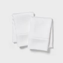 Standard 320 Thread Count Cool TENCEL® Lyocell Pillowcase White - Threshold™: Satin Weave, No Closure, 2-Pack Set