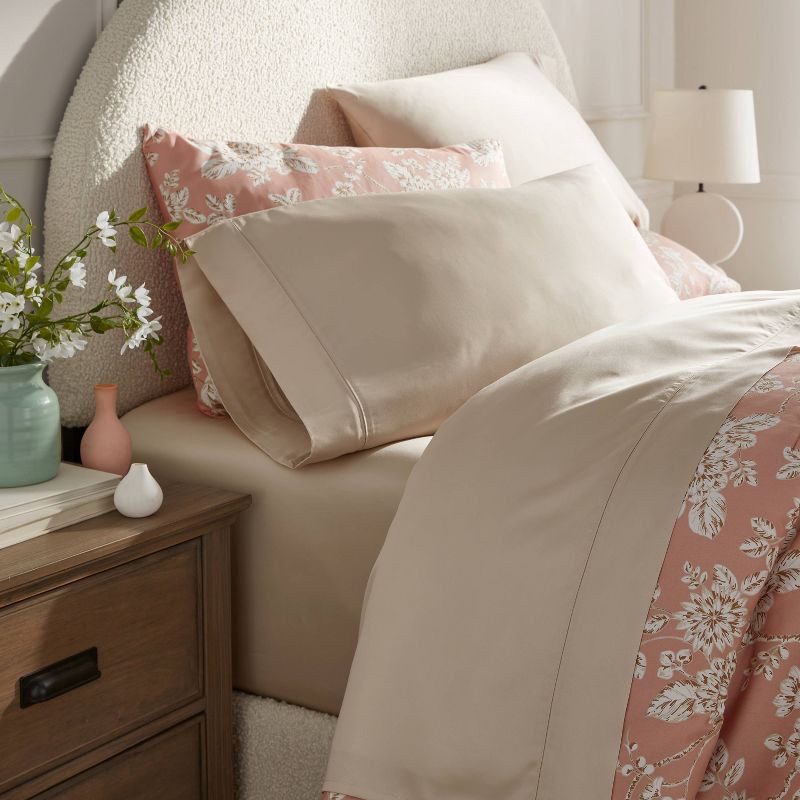 slide 2 of 4, Queen 320 Thread Count Cool TENCEL® Lyocell Sheet Set True Khaki - Threshold™, 1 ct