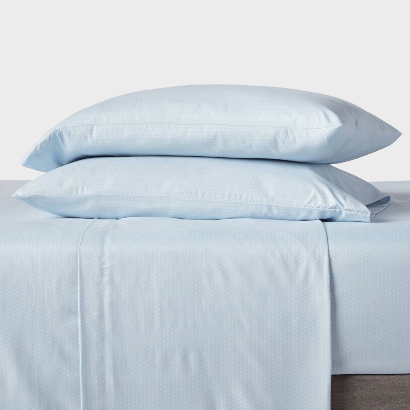 slide 2 of 4, Full Microfiber Sheet Set Blue Dash - Room Essentials™: 170 Thread Count, 4-Piece Set with 2 Pillowcases & Fitted Sheet, 1 ct