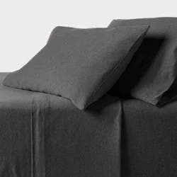 Full Cotton Jersey Sheet Set Heather Charcoal - Threshold™: Includes 1 Fitted, 1 Flat, 2 Pillowcases, OEKO-TEX Certified