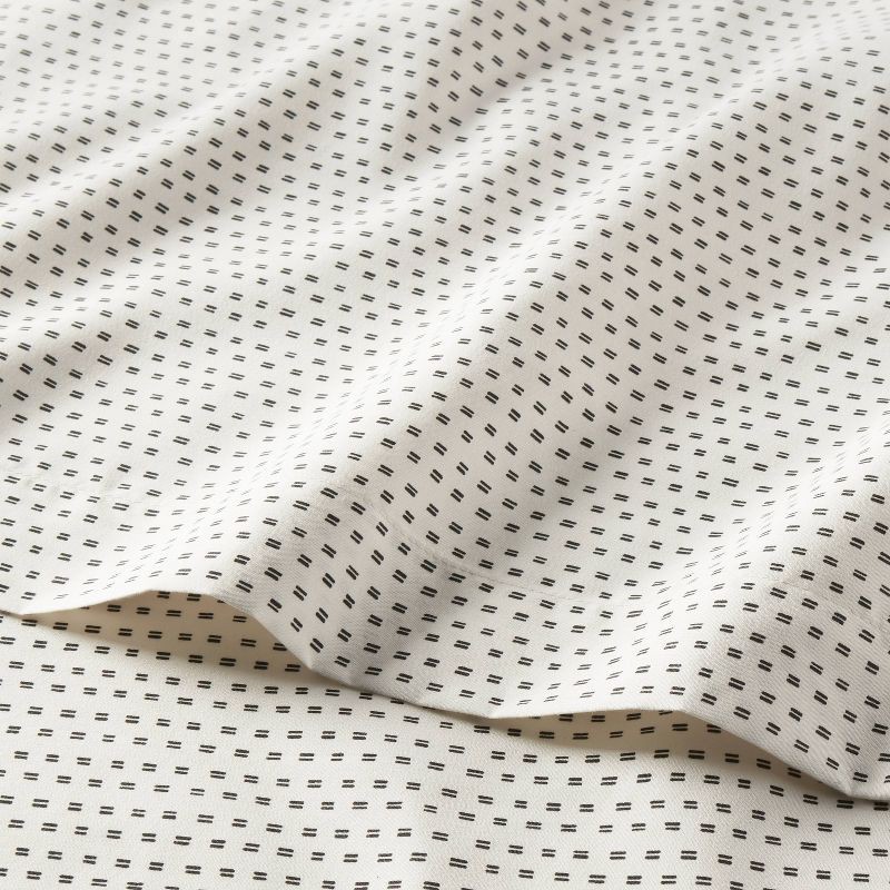 slide 3 of 4, Queen Microfiber Sheet Set Ivory Dash - Room Essentials™: Polyester, 170 Thread Count, Includes 4pc, 4 ct