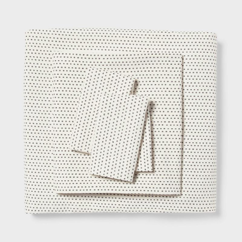 slide 1 of 4, Queen Microfiber Sheet Set Ivory Dash - Room Essentials™: Polyester, 170 Thread Count, Includes 4pc, 4 ct