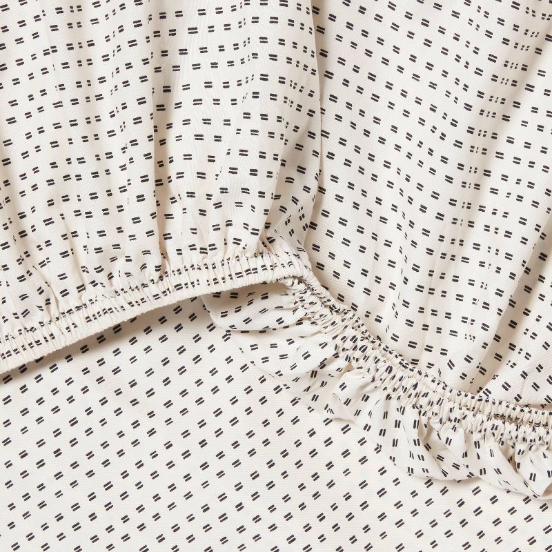 slide 4 of 4, Full Microfiber Sheet Set Ivory Dash - Room Essentials™, 1 ct