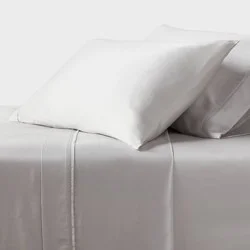 Queen 320 Thread Count Cool TENCEL® Lyocell Sheet Set Light Gray - Threshold™: Satin Weave, OEKO-TEX Certified, 4-Piece Set