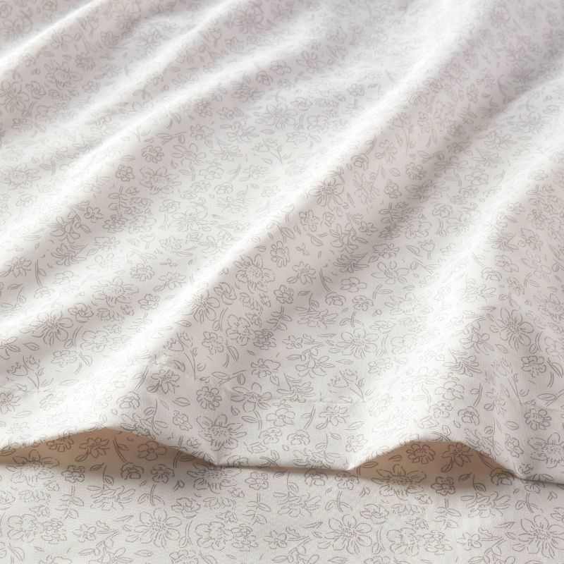 slide 3 of 4, Queen Microfiber Sheet Set Gray Ditsy Floral - Room Essentials™: Botanical Pattern, 170 Thread Count, OEKO-TEX Certified, 1 ct