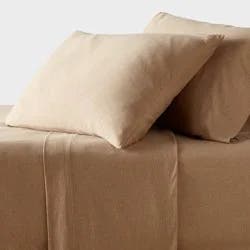 Queen Cotton Jersey Sheet Set Brown Heather - Threshold™: Knitted, OEKO-TEX Certified, Fits up to 17" Mattress