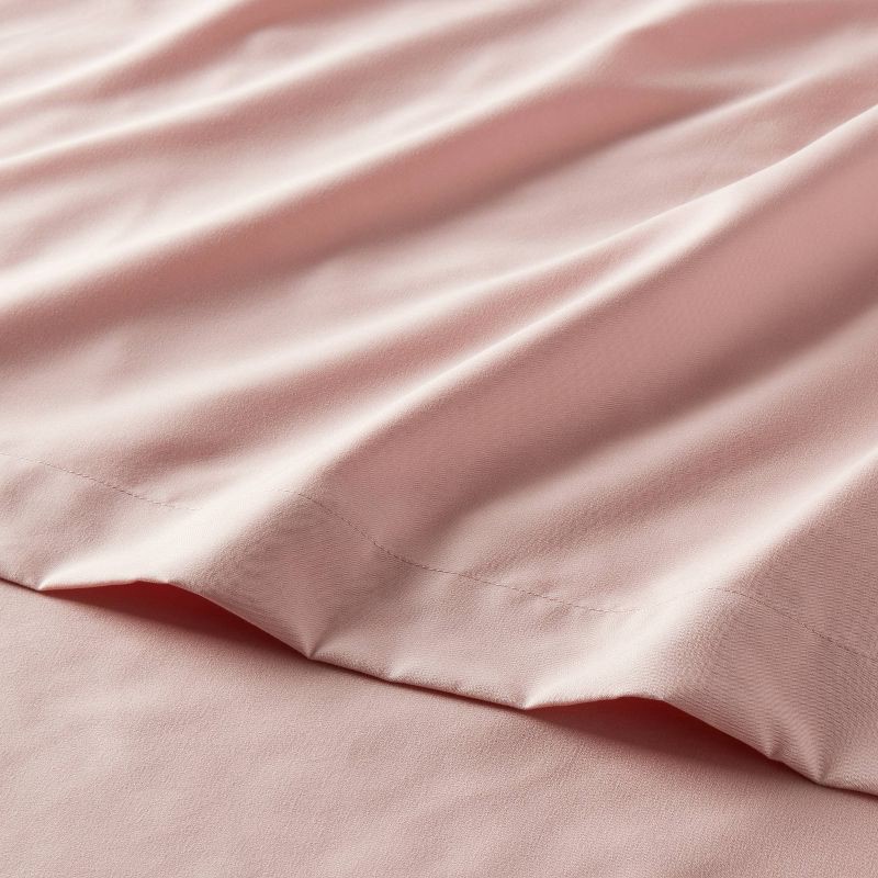 slide 3 of 4, Twin/Twin XL Microfiber Sheet Set Pink Metal - Room Essentials™: Polyester, 170 Thread Count, OEKO-TEX Certified, 1 ct