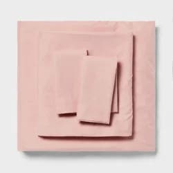 Twin/Twin XL Microfiber Sheet Set Pink Metal - Room Essentials™: Polyester, 170 Thread Count, OEKO-TEX Certified