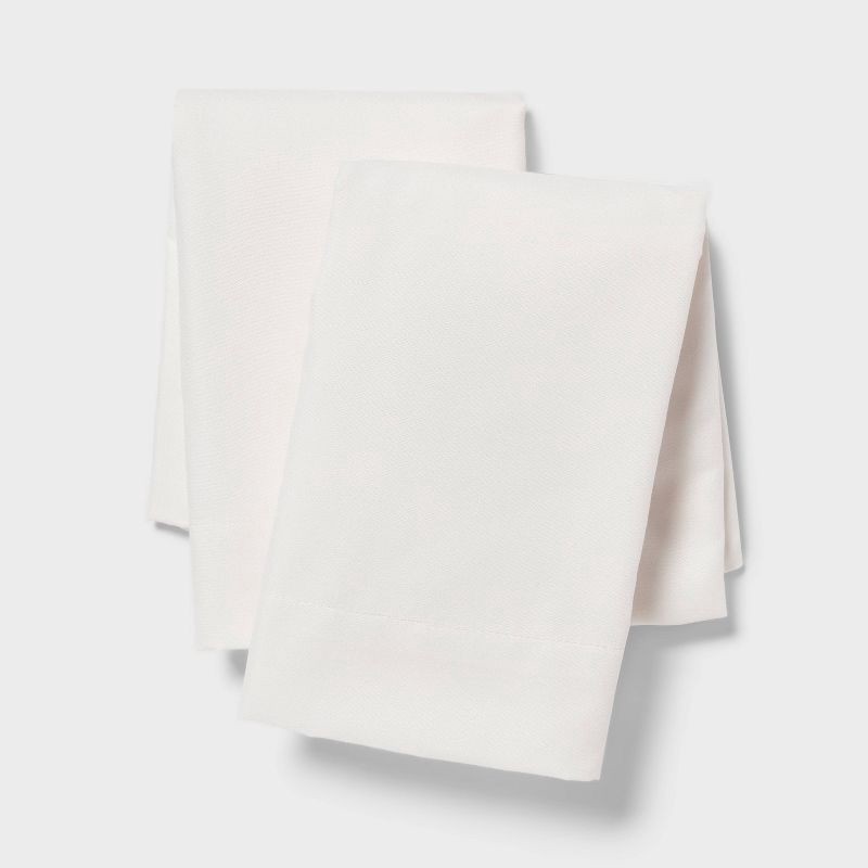 slide 1 of 3, Standard Microfiber Pillow Cases Ivory - Room Essentials™: 2-Pack, Polyester, 170 Thread Count, OEKO-TEX Certified, 1 ct