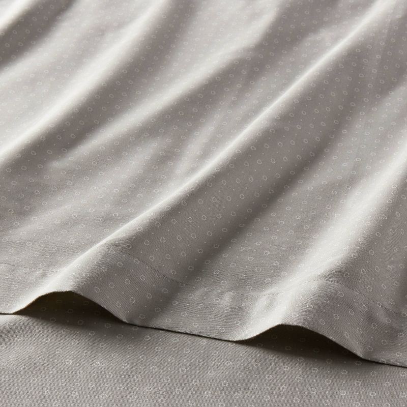 slide 3 of 4, Full Easy Care Cotton Blend Sateen Sheet Set Gray Dot - Room Essentials™: 225 Thread Count, Includes 2 Pillowcases & Fitted Sheet, 1 ct
