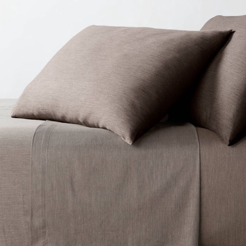 slide 2 of 4, Queen Easy Care Cotton Blend Sateen Sheet Set Heather Gray - Room Essentials™, 1 ct