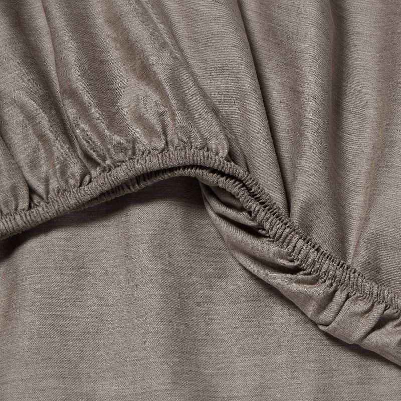 slide 4 of 4, Queen Easy Care Cotton Blend Sateen Sheet Set Heather Gray - Room Essentials™, 1 ct