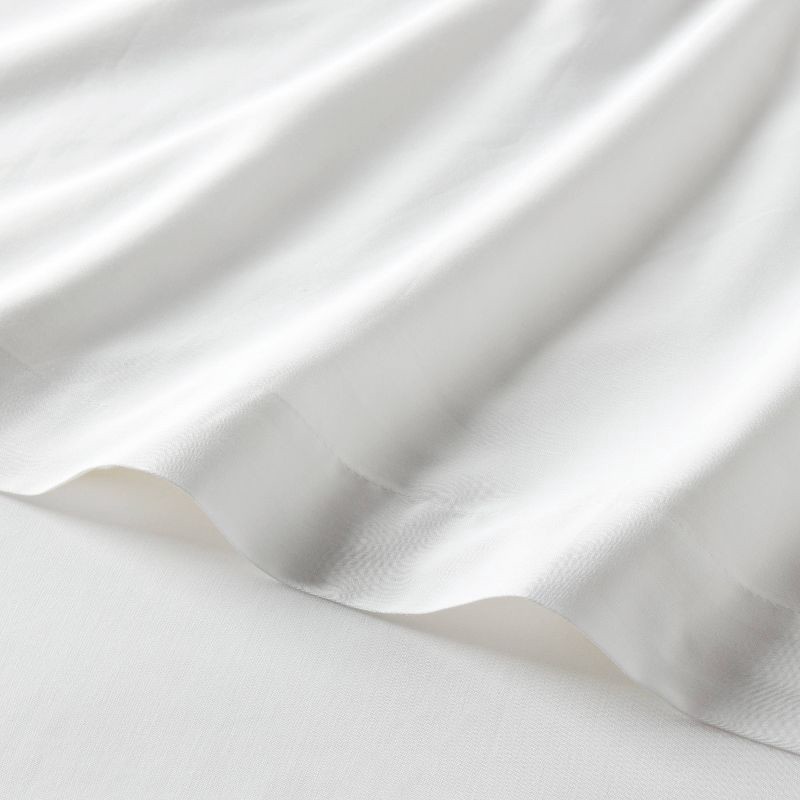 slide 3 of 4, Twin/Twin XL Easy Care Cotton Blend Sateen Sheet Set White - Room Essentials™: 225 Thread Count, OEKO-TEX Certified, 1 ct