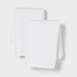 Standard Easy Care Cotton Blend Sateen Pillowcase White - Room Essentials™: 225 Thread Count, Percale Weave, OEKO-TEX Certified