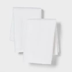 Standard Easy Care Cotton Blend Sateen Pillowcase White - Room Essentials™: 225 Thread Count, Percale Weave, OEKO-TEX Certified
