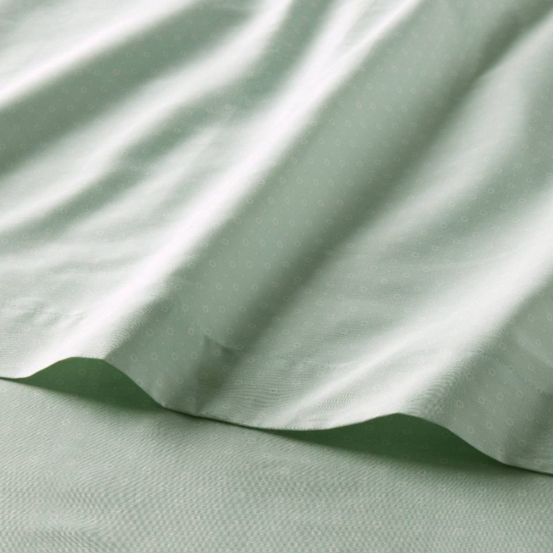 slide 3 of 4, Full Easy Care Cotton Blend Sateen Sheet Set Mint Dot - Room Essentials™: 225 Thread Count, 4-Piece, Teen Dorm Essential, 1 ct