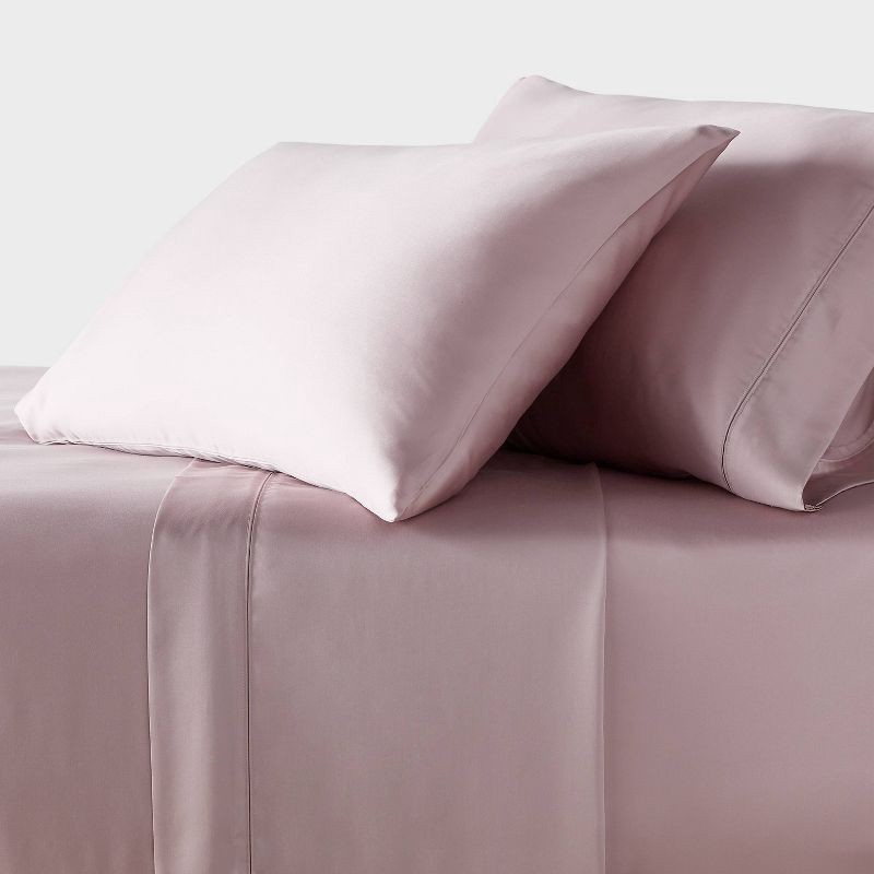 slide 1 of 4, Queen 320 Thread Count Cool TENCEL® Lyocell Sheet Set Rose Ash - Threshold™, 1 ct