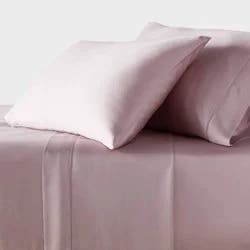 King 320 Thread Count Cool TENCEL® Lyocell Sheet Set Rose Ash - Threshold™: Solid Sateen, 18" Deep, 4-Piece Set