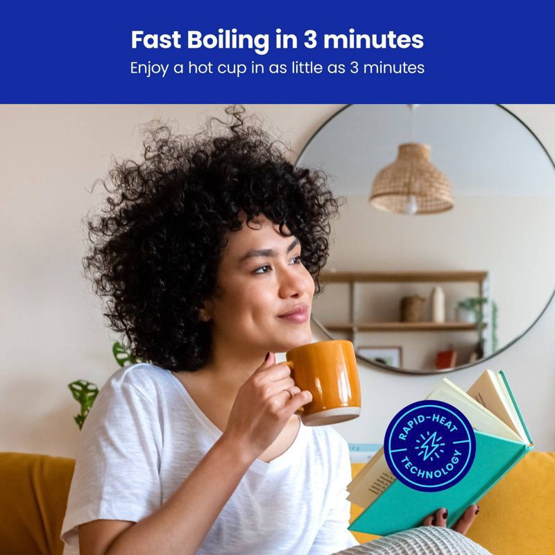 slide 3 of 9, Chefman 1.8L Rapid-Boil Kettle with Keep Warm and Tea Infuser - Stainless Steel: Electric Water Boiler, 1500W, Silver, 1.8 liter