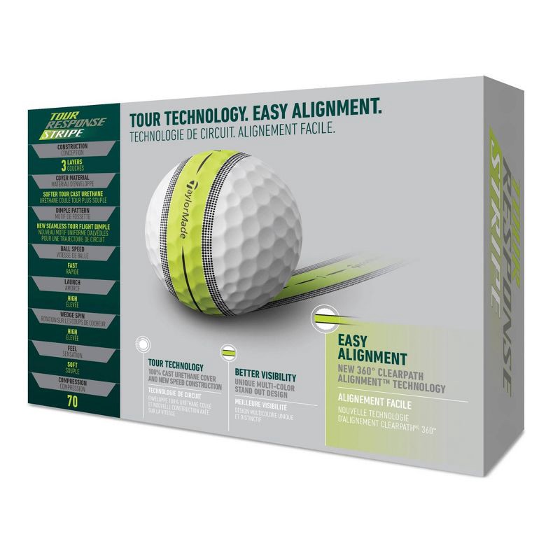 slide 4 of 4, TaylorMade Tour Response Stripe Golf Balls - 12bp, 1 ct