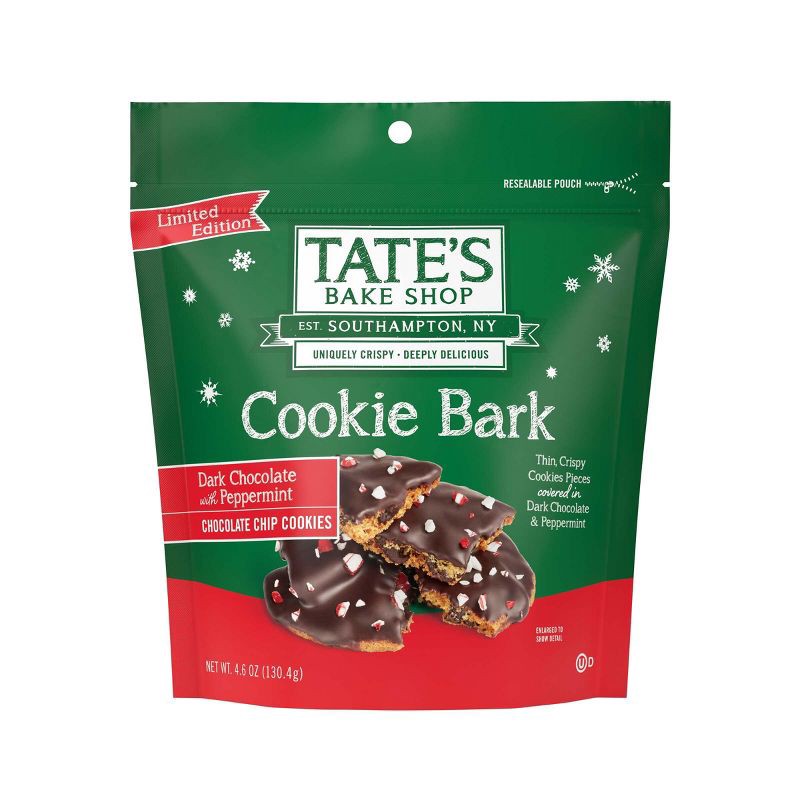slide 1 of 9, Tate's Bake Shop Cookie Bark Dark Chocolate with Peppermint - 4.6oz, 4.6 oz