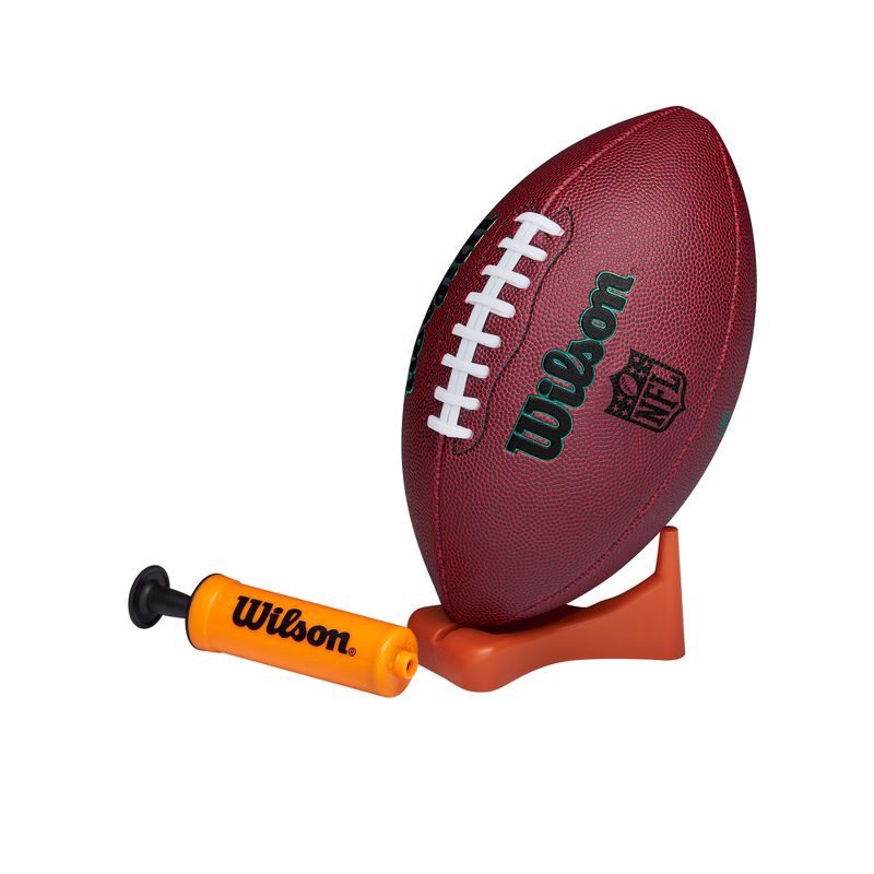slide 1 of 4, Wilson NFL Ignition Pro Eco Junior Pump & Tee Football, 1 ct