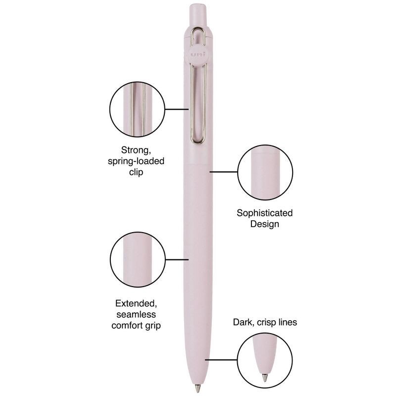 slide 3 of 7, uniball 4pk Zento Retractable Liquid Gel Pens Medium Point 0.7mm Muted Black: Retractable Rollerball, Quick Drying, Stationery, 4 ct