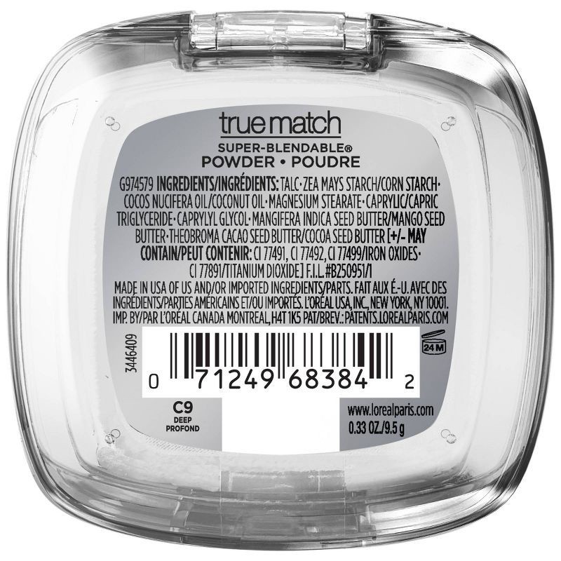 slide 7 of 7, L'Oreal Paris True Match Makeup Super Blendable Oil-Free Pressed Powder - C9 - 0.33oz, 9 x 0.33 oz