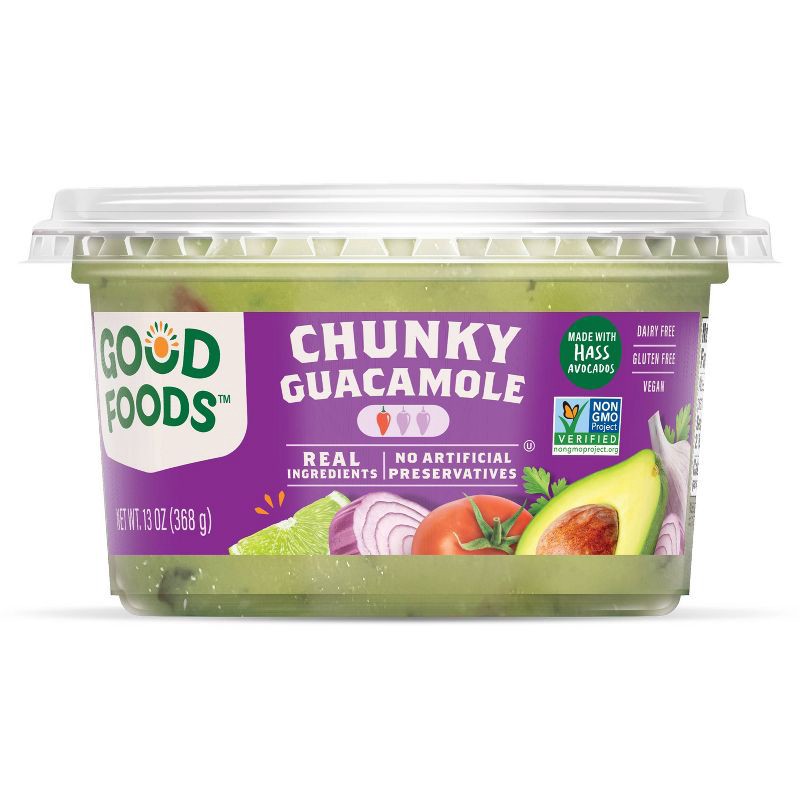 slide 2 of 8, Good Foods Chunky Traditional Guacamole - 13oz, 13 oz
