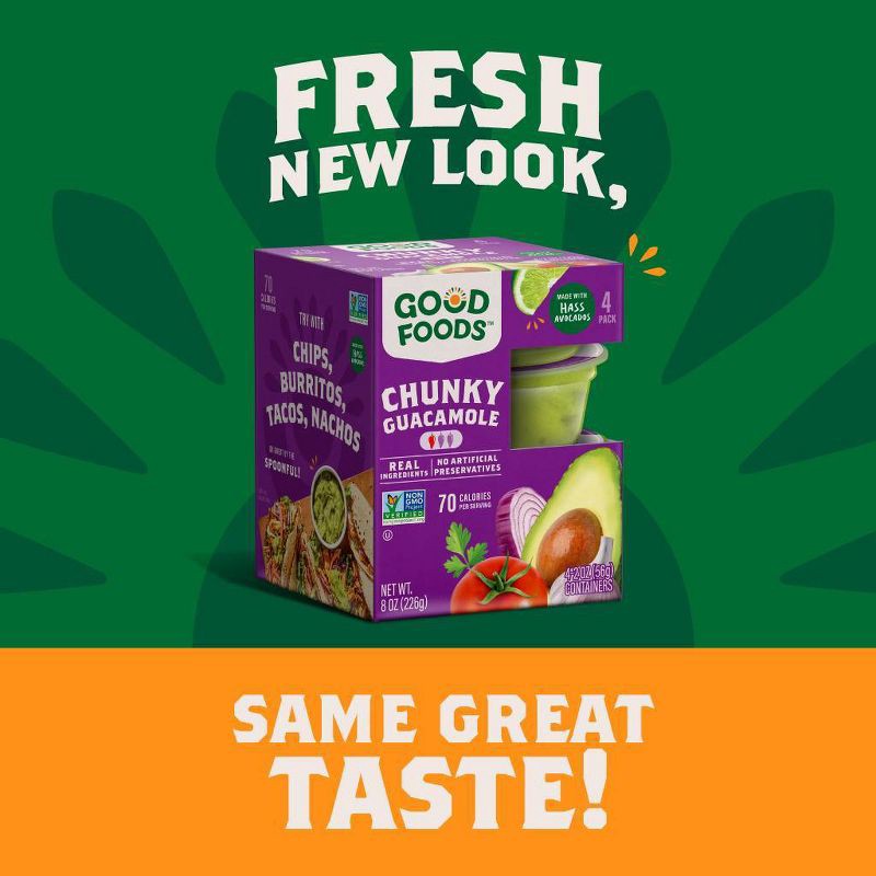 slide 4 of 9, Good Foods Chunky Guacamole - 8oz/4ct, 4 ct; 8 oz
