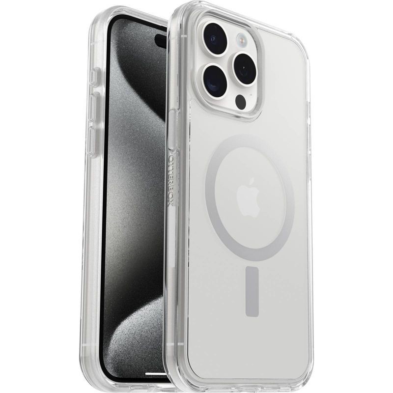 slide 3 of 4, OtterBox iPhone 15 Pro Max Symmetry Series Clear Case with MagSafe - Clear, 1 ct