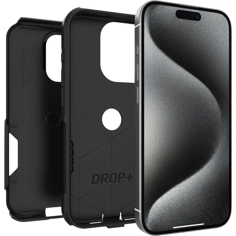 slide 2 of 5, OtterBox iPhone 15 Pro Commuter Series Case - Black: Polycarbonate, Bump-Resistant, 1 ct