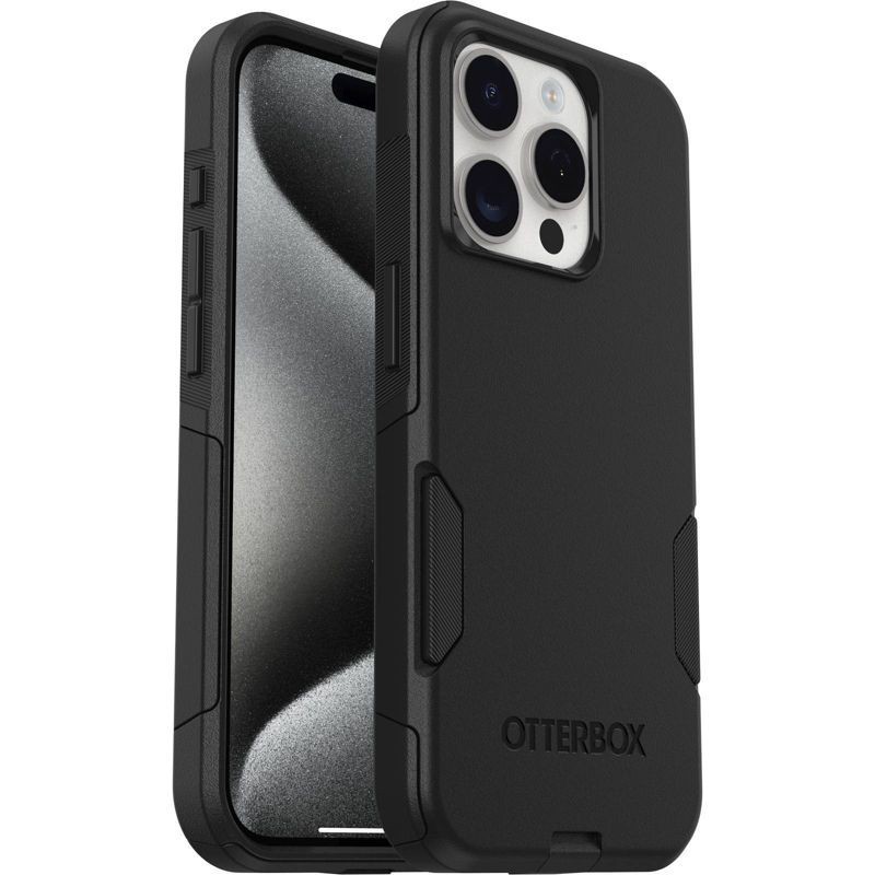 slide 4 of 5, OtterBox iPhone 15 Pro Commuter Series Case - Black: Polycarbonate, Bump-Resistant, 1 ct