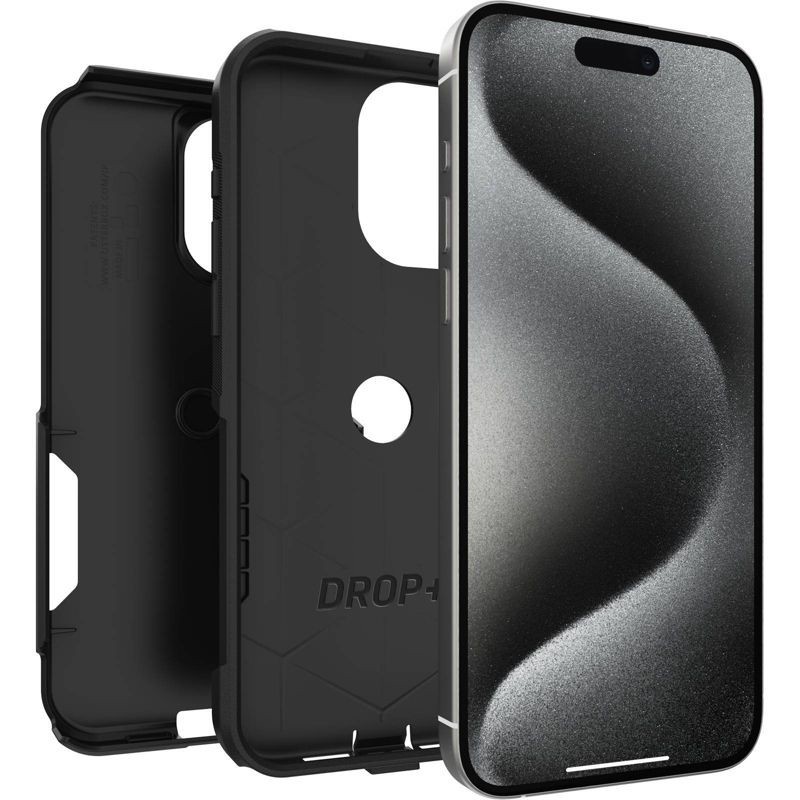 slide 2 of 5, OtterBox iPhone 15 Pro Max Commuter Series Case - Black: Wireless Charging Compatible, 1 ct