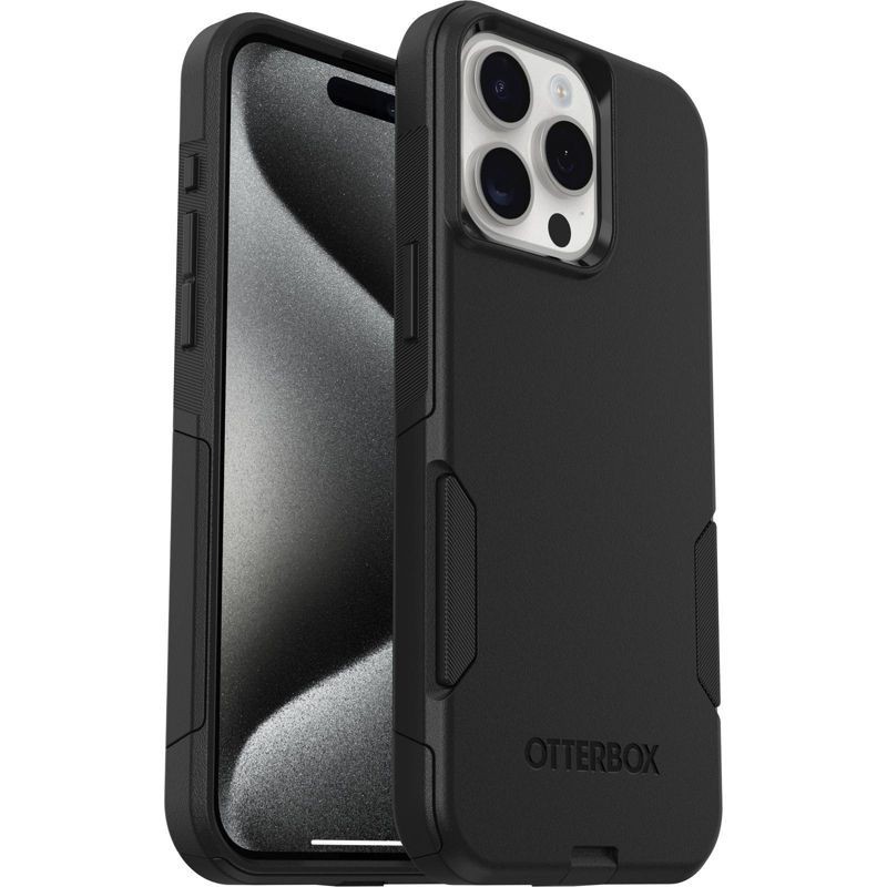 slide 4 of 5, OtterBox iPhone 15 Pro Max Commuter Series Case - Black: Wireless Charging Compatible, 1 ct