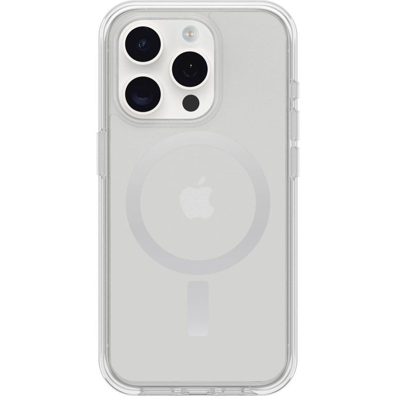 slide 1 of 4, OtterBox iPhone 15 Pro Symmetry Series Clear Case with MagSafe - Clear: Polycarbonate, Solid Pattern, 1 ct