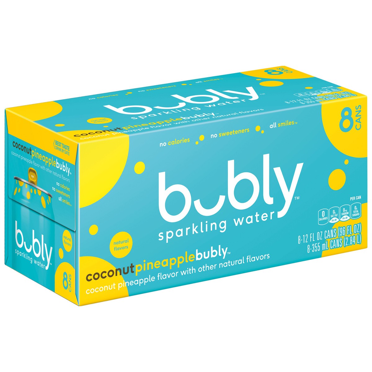 slide 2 of 11, bubly Sparkling Water Coconut Pineapple, 8 ct; 12 fl oz