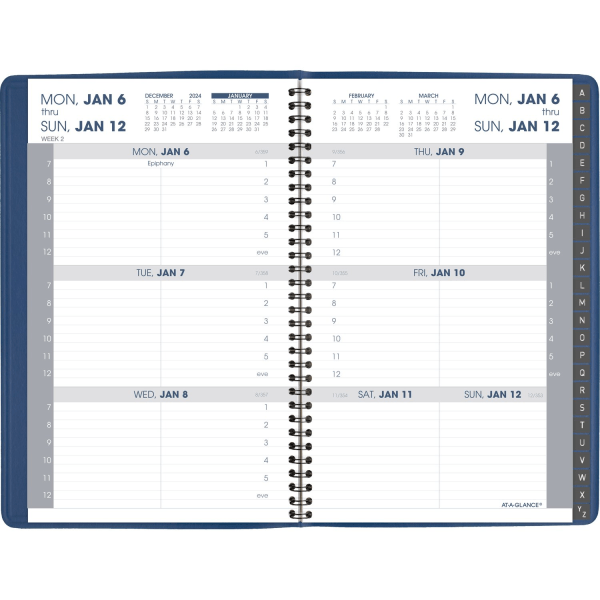 slide 2 of 3, 2025 At-A-Glance Weekly Appointment Book Planner, 5"" X 8""?, Blue, January To December, 7010820, 1 ct