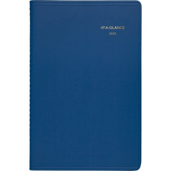 slide 1 of 3, 2025 At-A-Glance Weekly Appointment Book Planner, 5"" X 8""?, Blue, January To December, 7010820, 1 ct