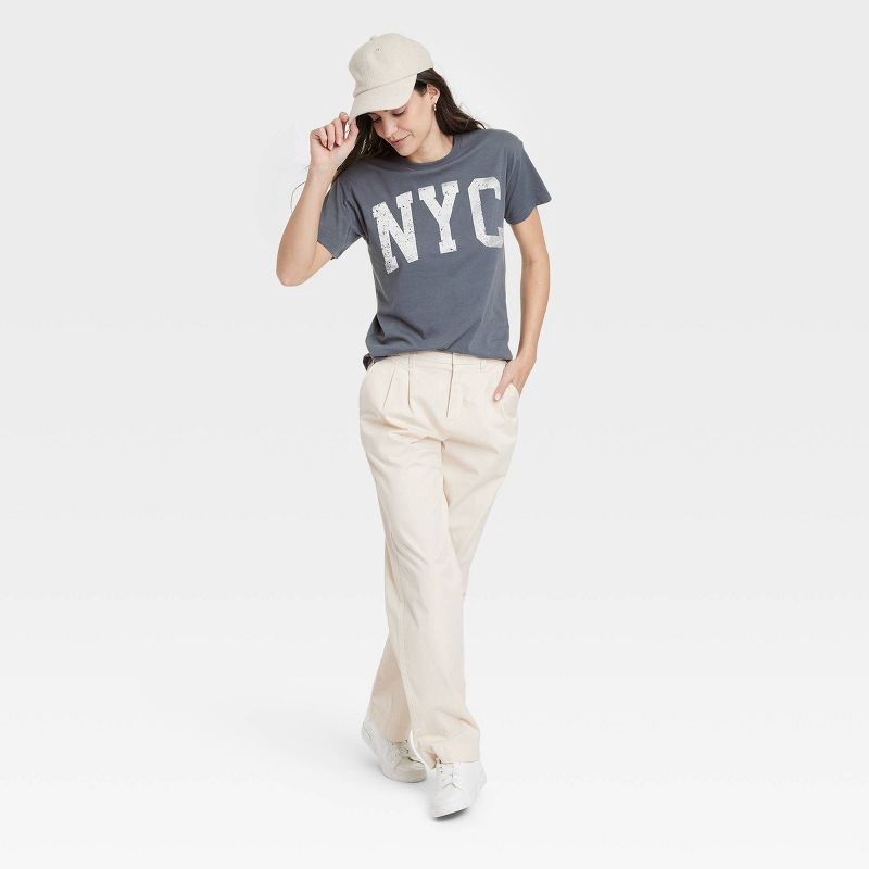 slide 3 of 3, Women's NYC Short Sleeve Graphic T-Shirt - Gray M: Grayson Threads, Typography, Jersey,, 1 ct